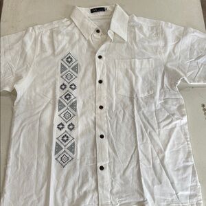 White Embroidered Men's Shirt